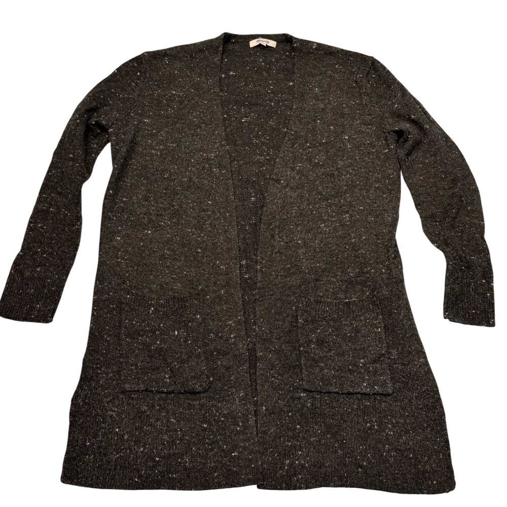 Madewell Kent Cardigan Sweater Womens XS Gray Wool Blend Open Front Longline